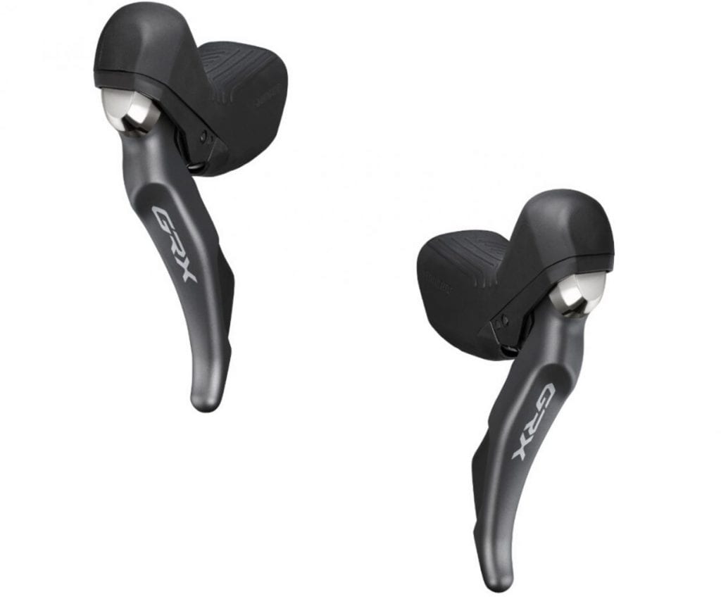 シマノGRXのデュアルコントロールレバー（油圧式ディスクブレーキ用）。左右セット価格で53,627円（税抜／執筆時の希望小売価格）Image: SHIMANO