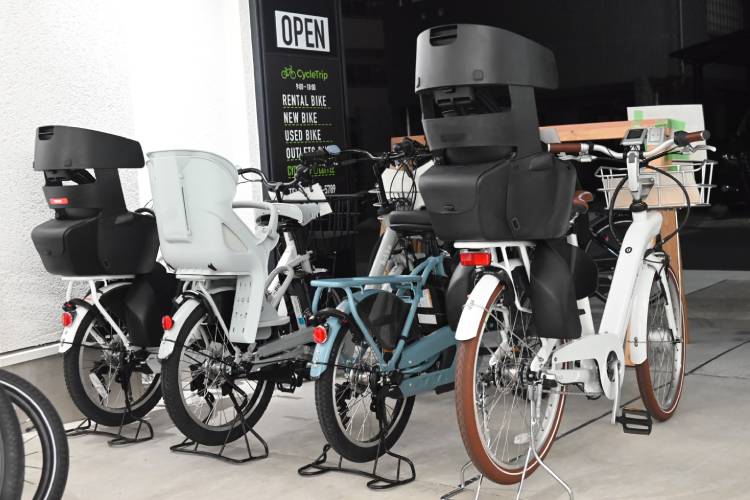 子乗せモデルは20インチが主流。右端は24インチ