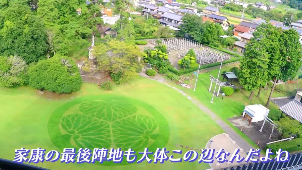 「三つ葉葵」の芝生アート